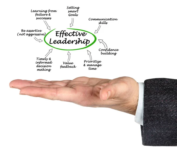 Uomo che presenta tratti di leadership efficaci — Foto Stock