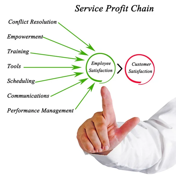 Man presenting  Service Profit Chain — Stock Photo, Image