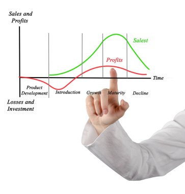 Satış ve kar sunan kadın