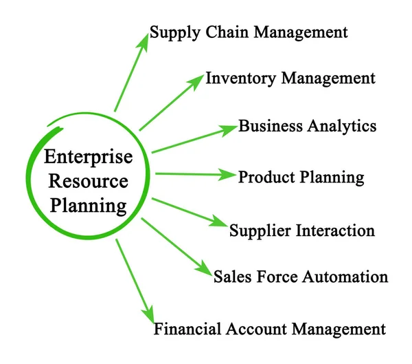 Onderdelen van Enterprise resourceplanning — Stockfoto