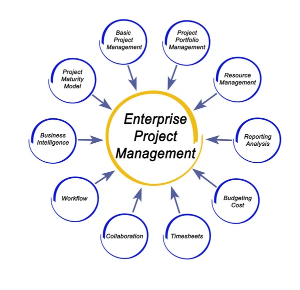 Komponenten des Unternehmensprojektmanagements — Stockfoto