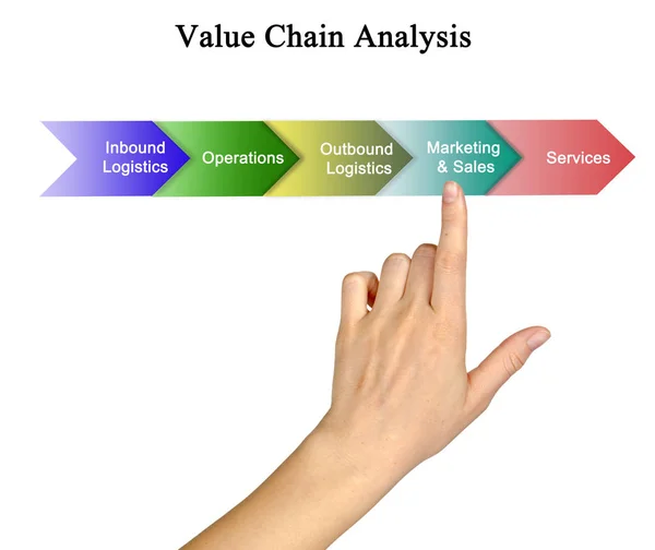 Woman presenting Value Chain Analysis — Stock Photo, Image