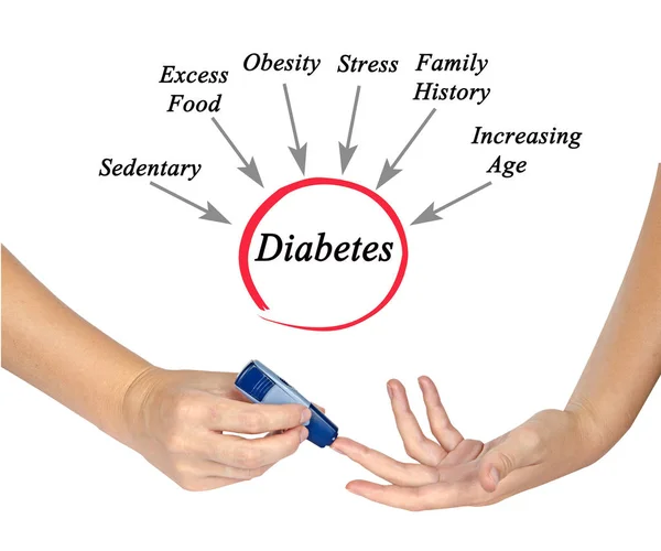 Diagrama Causas Diabetes — Fotografia de Stock