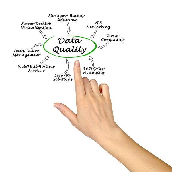 Komponenter av data kvalitetsstöd — Stockfoto