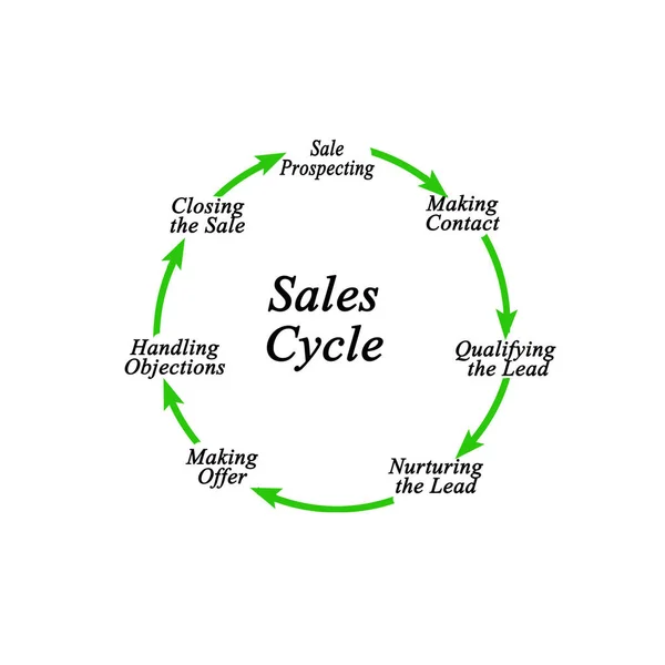 Seven components of sales cycle — ストック写真