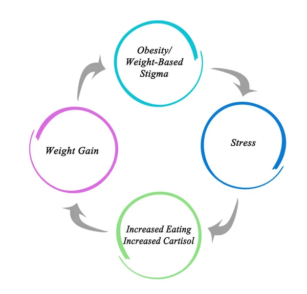 Cykl otyłości / stygmatyzacji opartej na wadze — Zdjęcie stockowe