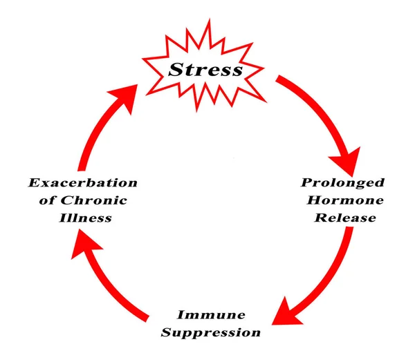 ストレスから慢性疾患の合併症へ — ストック写真