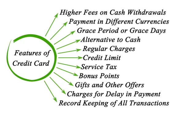 Onze Características Cartão Crédito — Fotografia de Stock