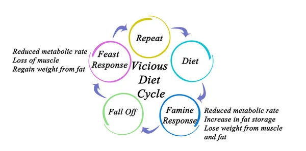 Stappen Vicieuze Dieetcyclus — Stockfoto