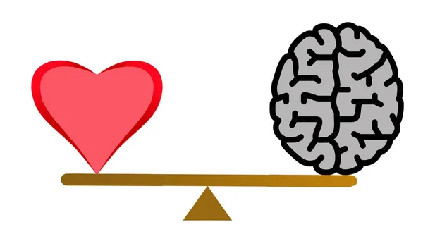 大脑与心脏之间的平衡作为隐喻 — 图库照片