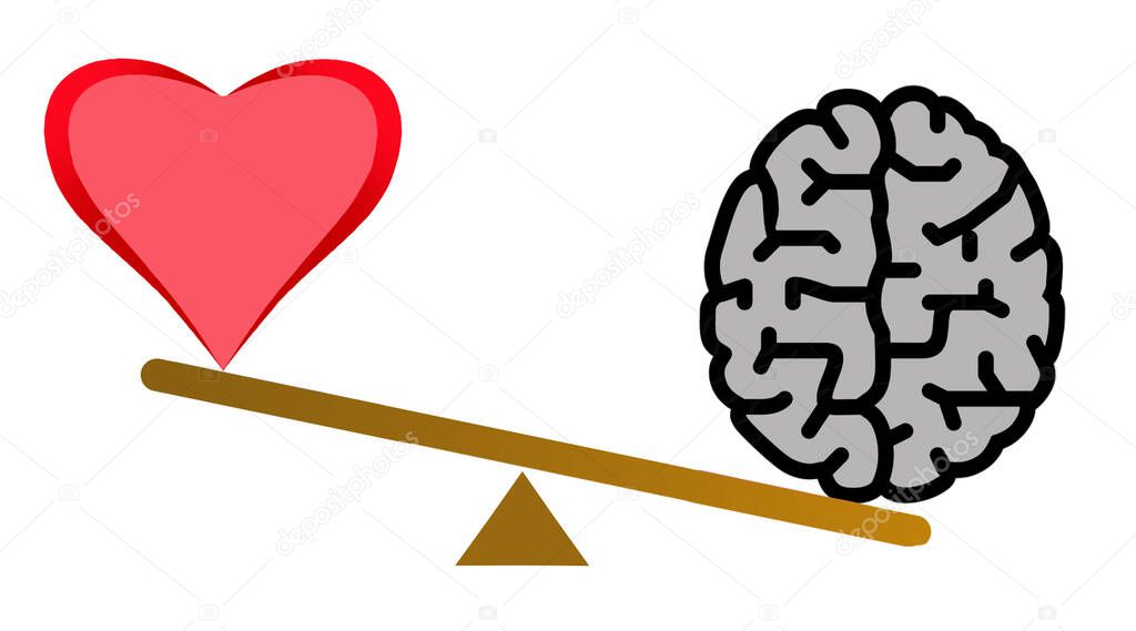 Balance between brain and heart as metaphor