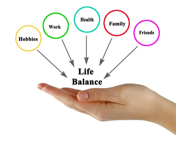 Life Balance Hobbies Work Health Family Friends — Stock Photo, Image