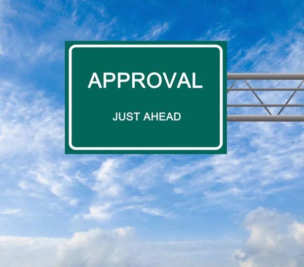 Green Road Sign Approval — Stock Photo, Image