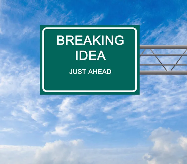 Sinal Estrada Para Breaking Idea — Fotografia de Stock