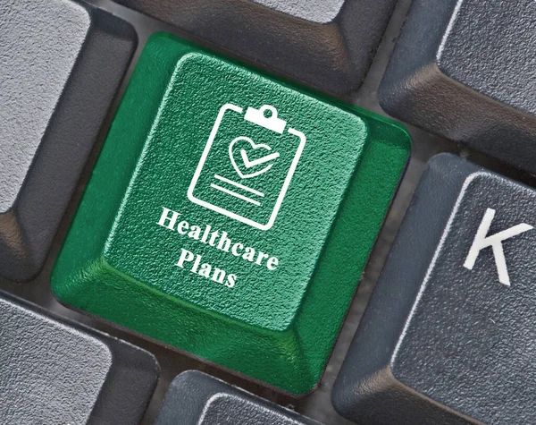 Keyboard Key Healthcare Plan — Stock Photo, Image