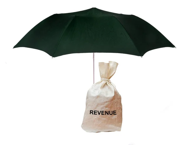 Metafora Umbrella Chránící Příjmy — Stock fotografie
