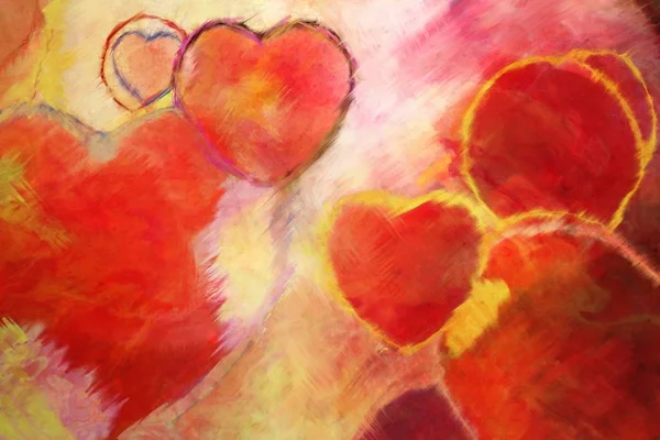 Olej malowane tła serca — Zdjęcie stockowe