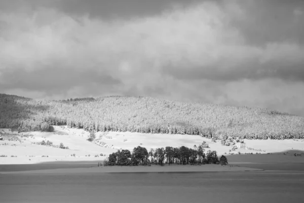 Bw paysage d'hiver — Photo