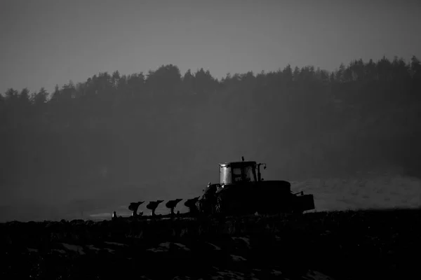 トラクターと農業の背景 — ストック写真
