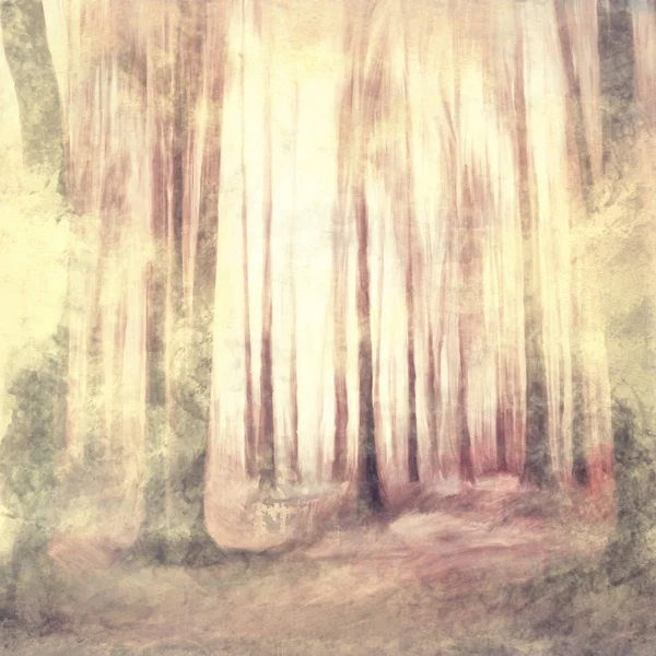 黑漆漆的树林抽象画水彩邪恶森林，垃圾老式背景 — 图库照片