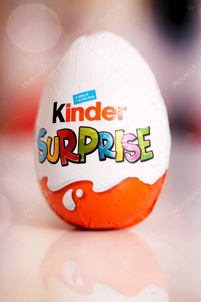 Close-up shot of kinder surprise egg candy