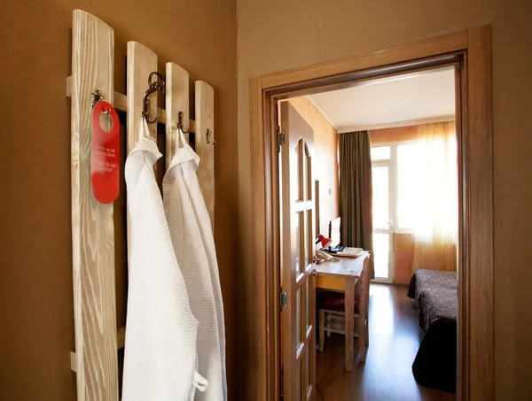 Ręcznik Saunowy Pokoju Hotelowym Coridor — Zdjęcie stockowe