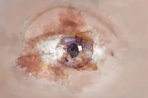 Женский глаз из акварельных брызг, абстрактный фон искусства — стоковое фото