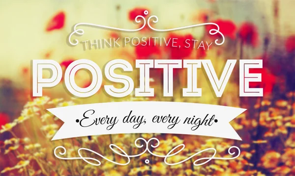 Think positive, be positive abstract quote background — Stock Photo, Image