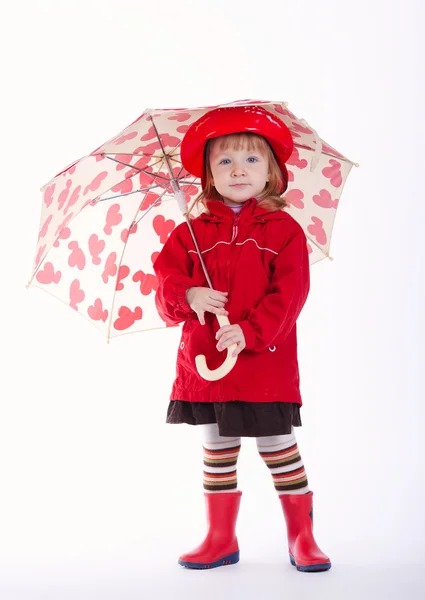 Belle petite fille avec parapluie — Photo