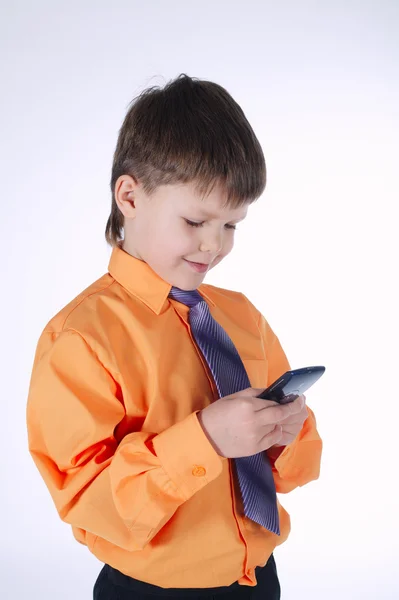 Young businessman boy on white — Φωτογραφία Αρχείου