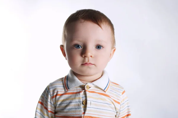 Little beautiful boy on bright background — Stock Photo, Image