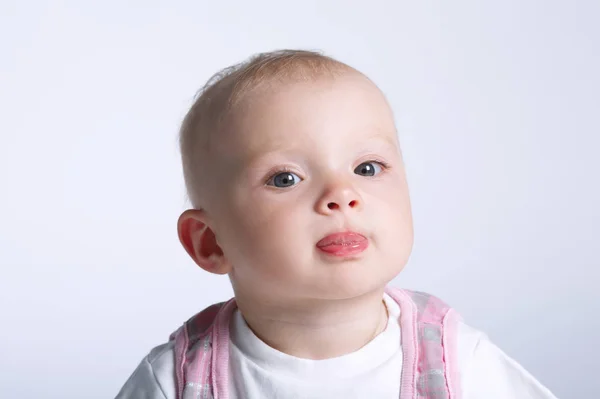 Aranyos édes baba, fehér — Stock Fotó
