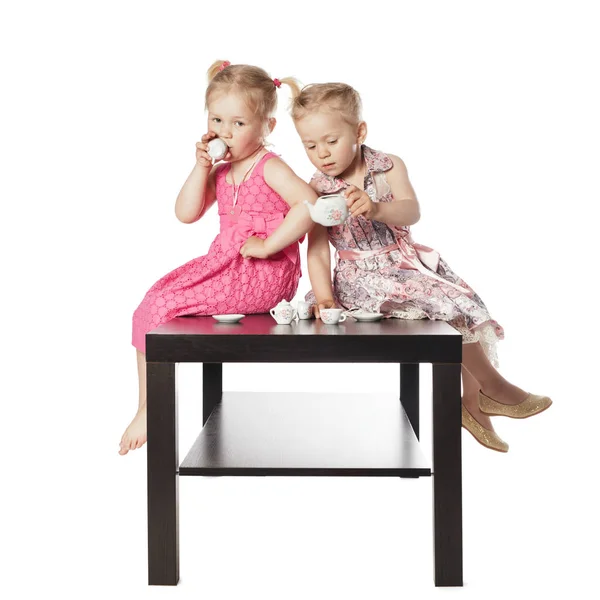 Kids playing tea ceremony — Stock Photo, Image