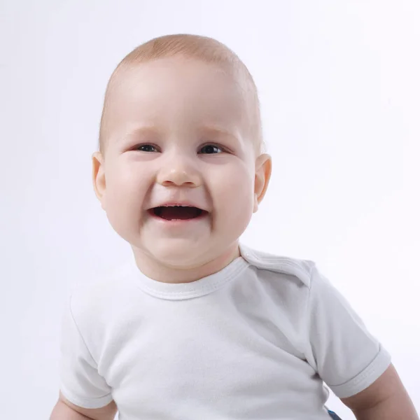 Netter kleiner Junge auf weißem Hintergrund — Stockfoto