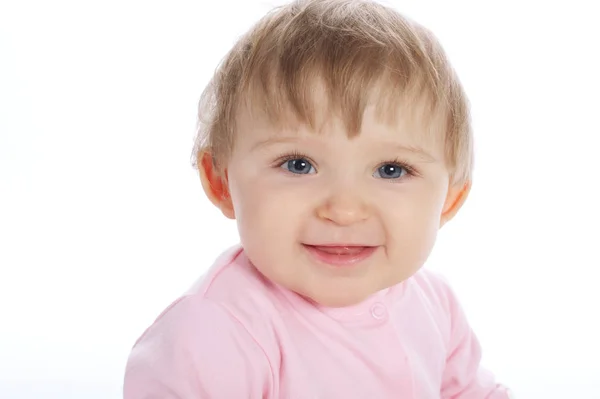 Beautiful baby portrait on white — Stock Photo, Image