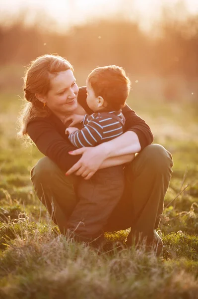 Lovely young mother with son — Stock Photo, Image