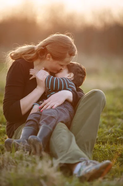 Lovely young mother with son — Stock Photo, Image