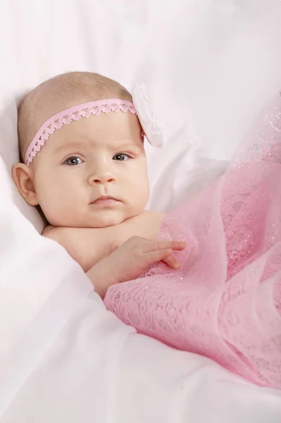 Sweet little ballerina on white background — Stock Photo, Image