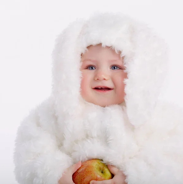 Lindo bebé con traje de conejo — Foto de Stock