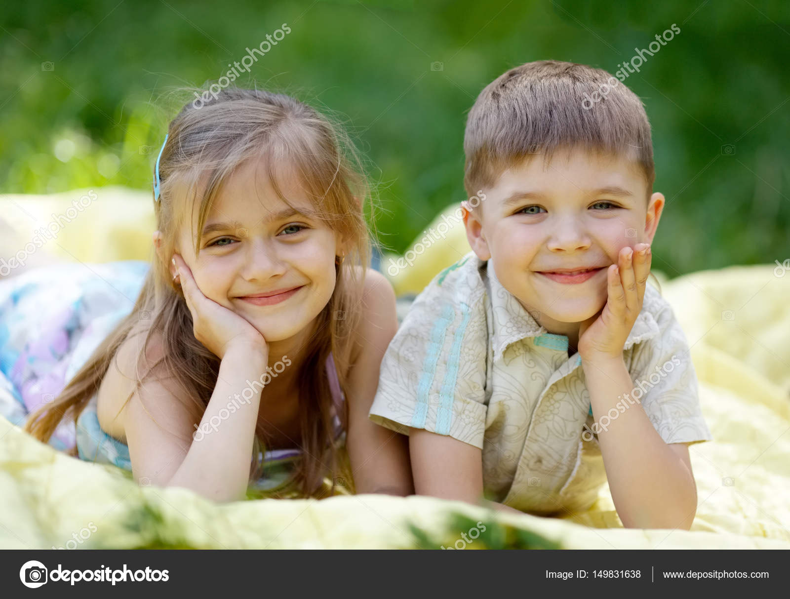 Cute Boy And Girl Lying On Blanket Stock Photo C Ababaka Cute Boy And Girl Lying On Blanket Stock Photo C Ababaka
