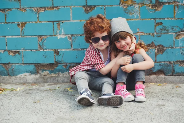 Photo of two cute hipsters — Stock Photo, Image
