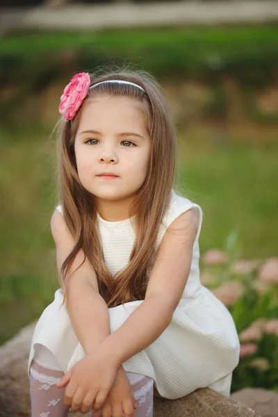 Menina bonita nova com cabelo longo — Fotografia de Stock