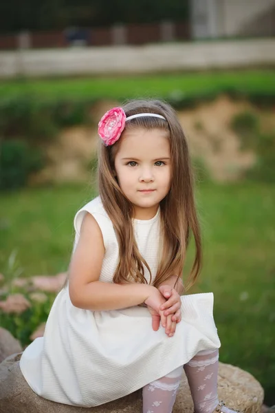 Menina bonita nova com cabelo longo — Fotografia de Stock