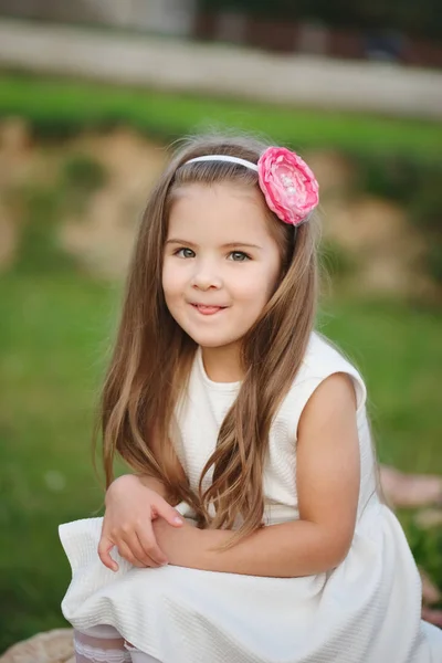 Menina bonita nova com cabelo longo — Fotografia de Stock