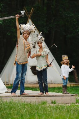 mutlu çocuklar Kızılderili oyun