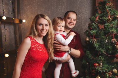 Evde aile süslemesi Noel ağacı