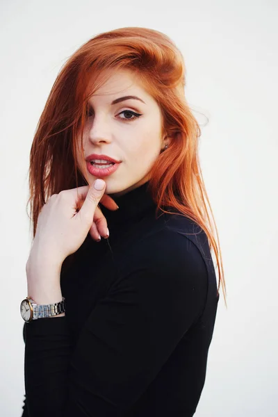 Sensual red haired beautiful girl — Stock Photo, Image