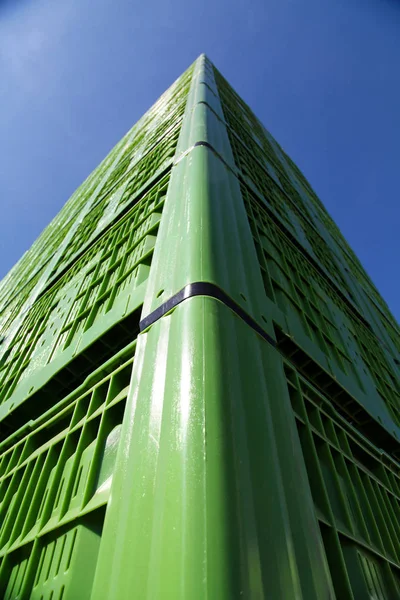 Green Plastic Crates 02 — Stock Photo, Image