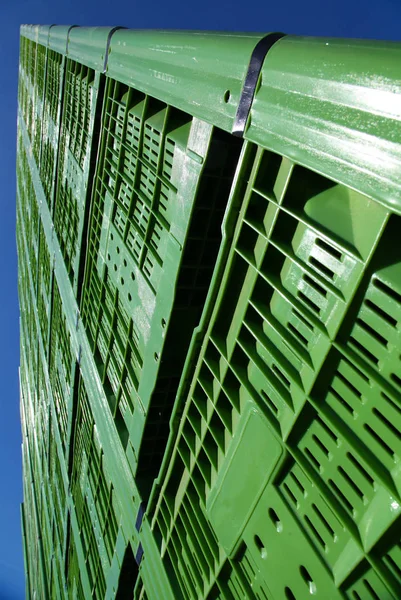 Green Plastic Crates 03 — Stock Photo, Image