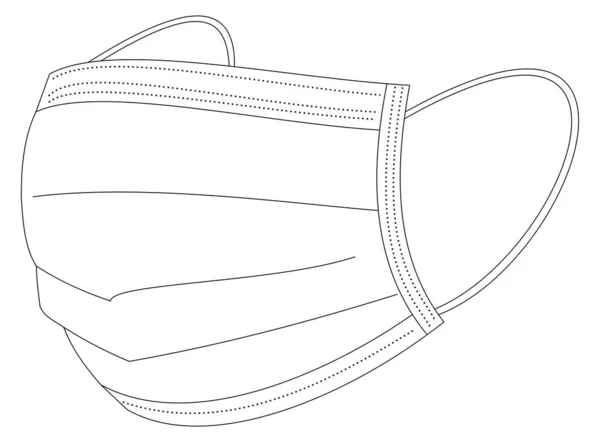 Isolerad Illustration Grön Medicinsk Mask Mot Covid19 Och Andra Virus — Stock vektor